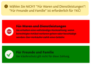 Zahlung an Freunde