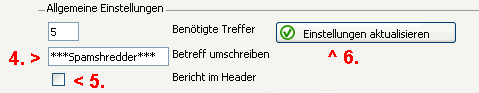 Spamfilter oder Spamshredder aktivieren